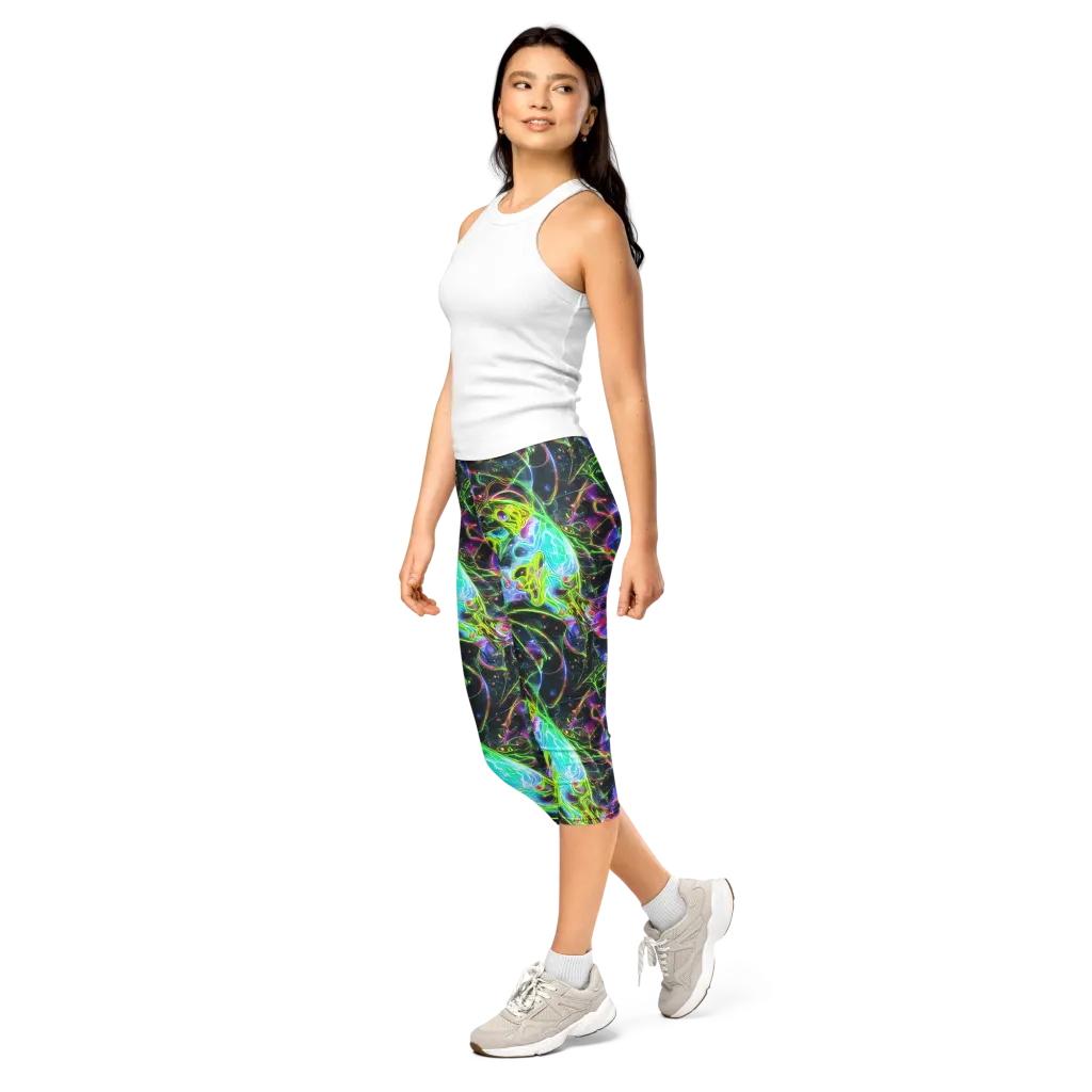 Midnight Biolume on Capri Leggings — Left Front