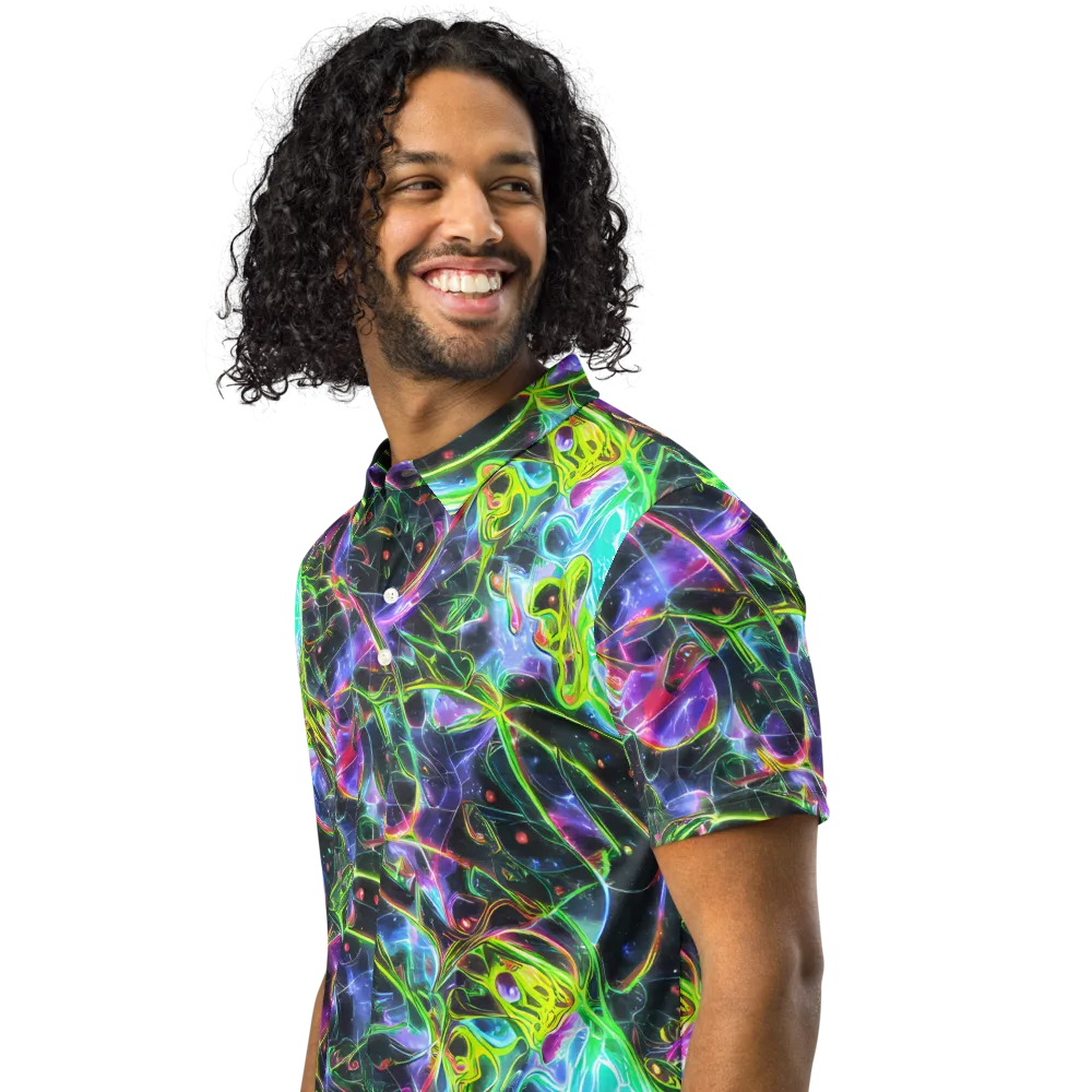 Midnight Biolume on Men's Slim Fit Polo Shirt — Left Front