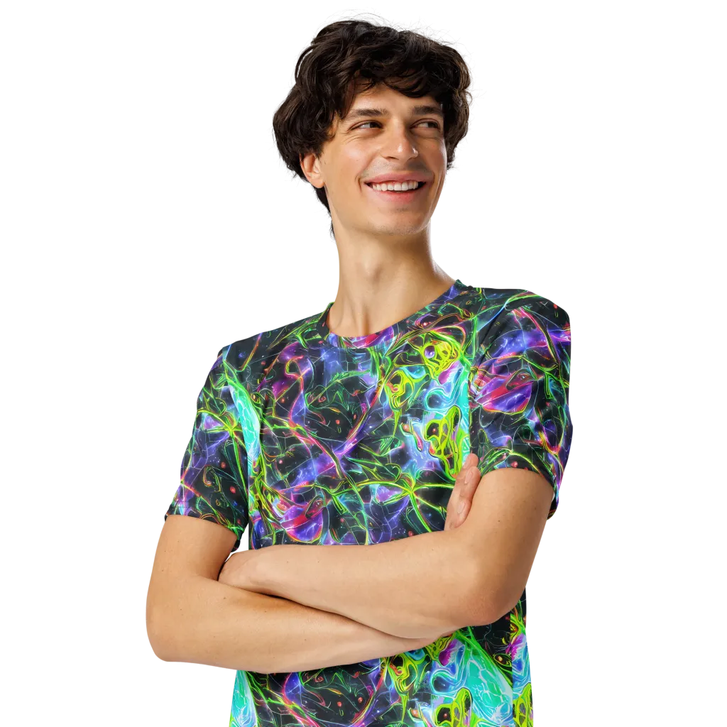 Midnight Biolume on Men's Crew Neck T-Shirt — Left Front