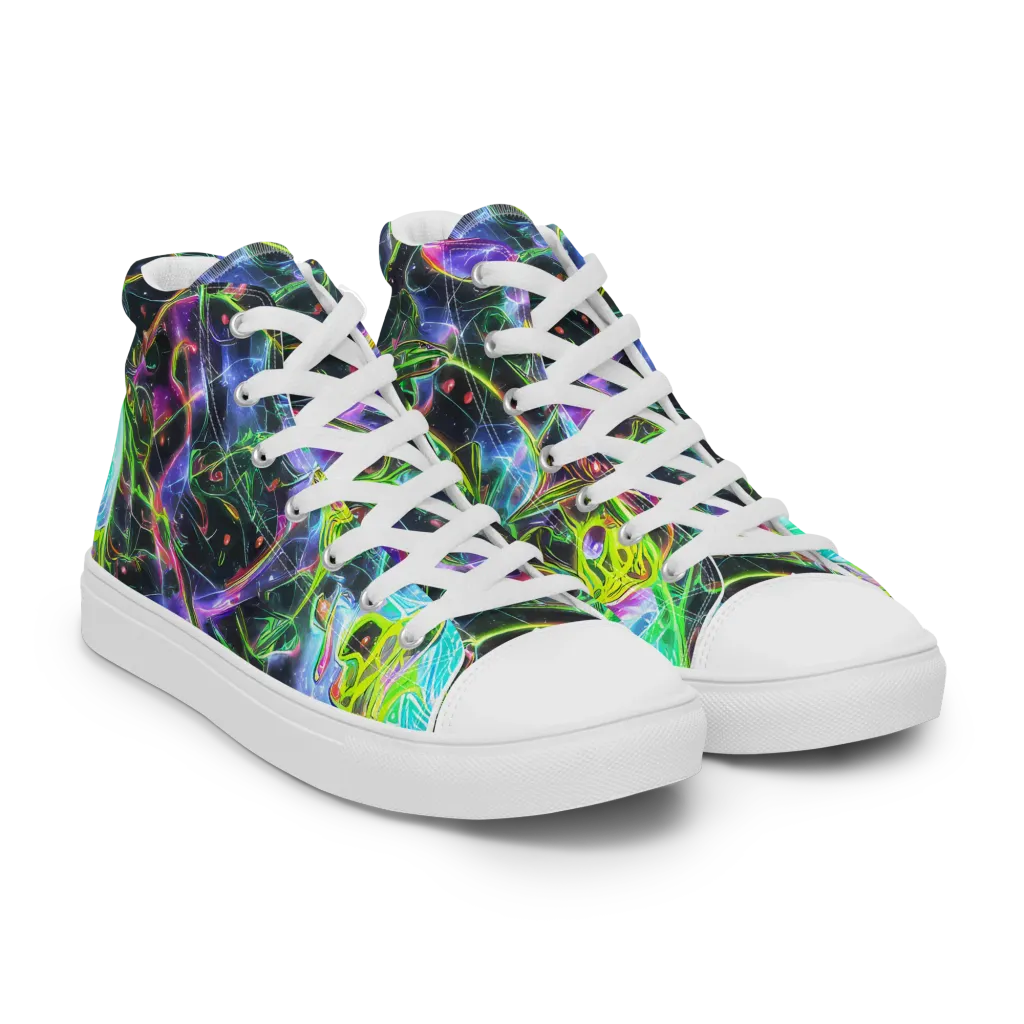 Midnight Biolume on Men's High Top Canvas Shoes — Right Front