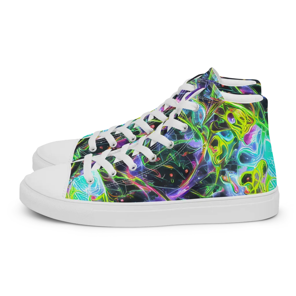 Midnight Biolume on Men's High Top Canvas Shoes — Left