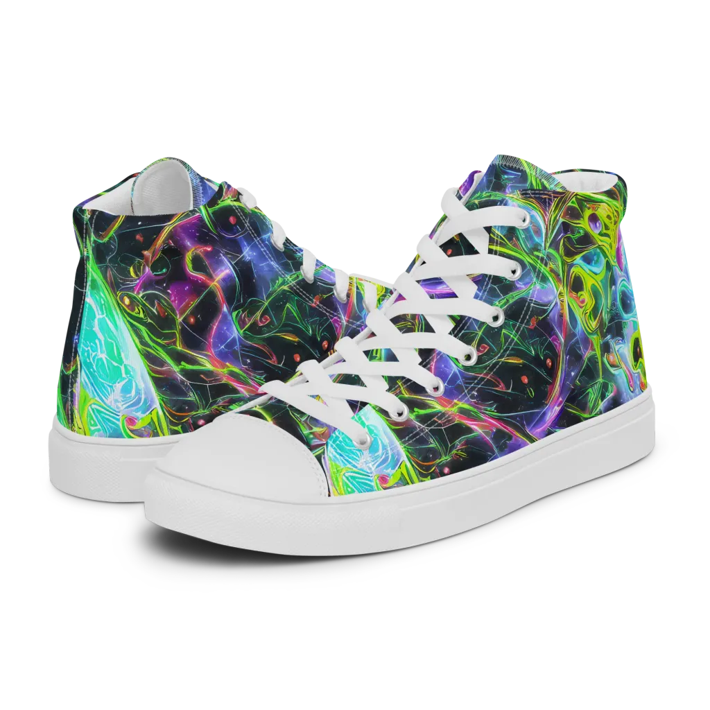 Midnight Biolume on Men's High Top Canvas Shoes — Left