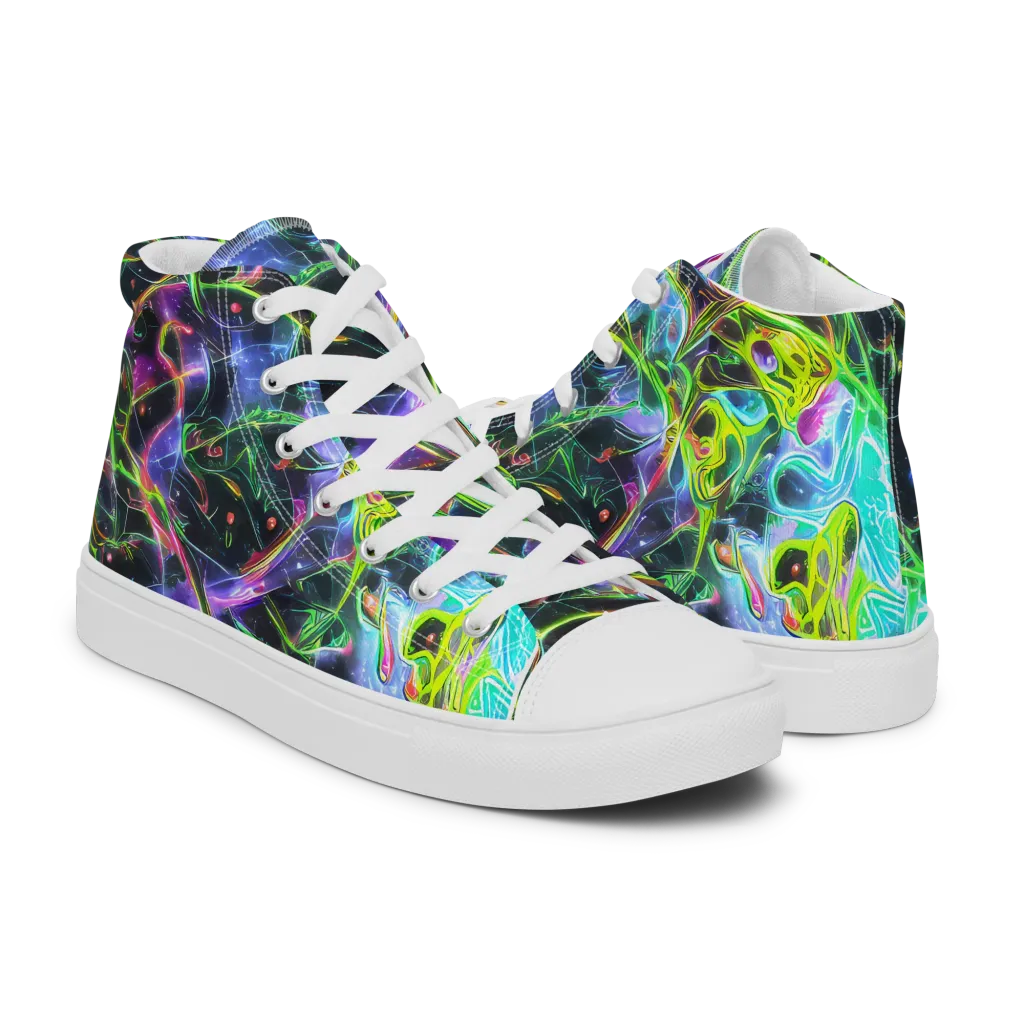 Midnight Biolume on Men's High Top Canvas Shoes — Right