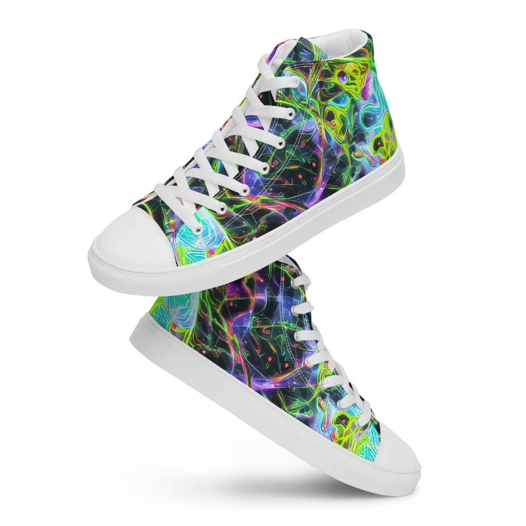 Midnight Biolume on Men's High Top Canvas Shoes — Front