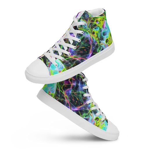 Midnight Biolume on a Men's High Top Canvas Shoes