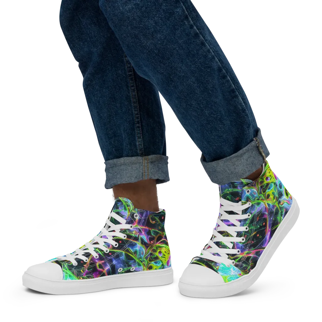 Midnight Biolume on Men's High Top Canvas Shoes — Left