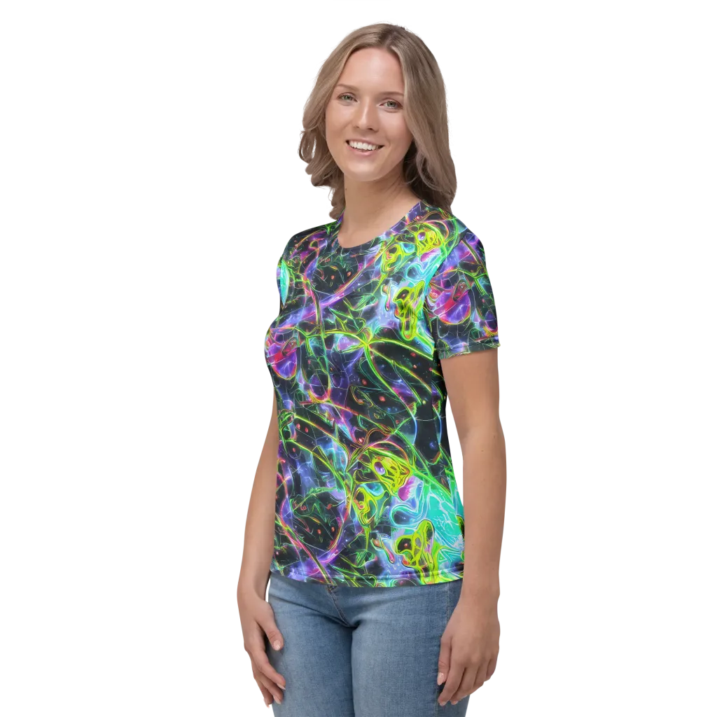 Midnight Biolume on Women's Crew Neck T-Shirt — Left