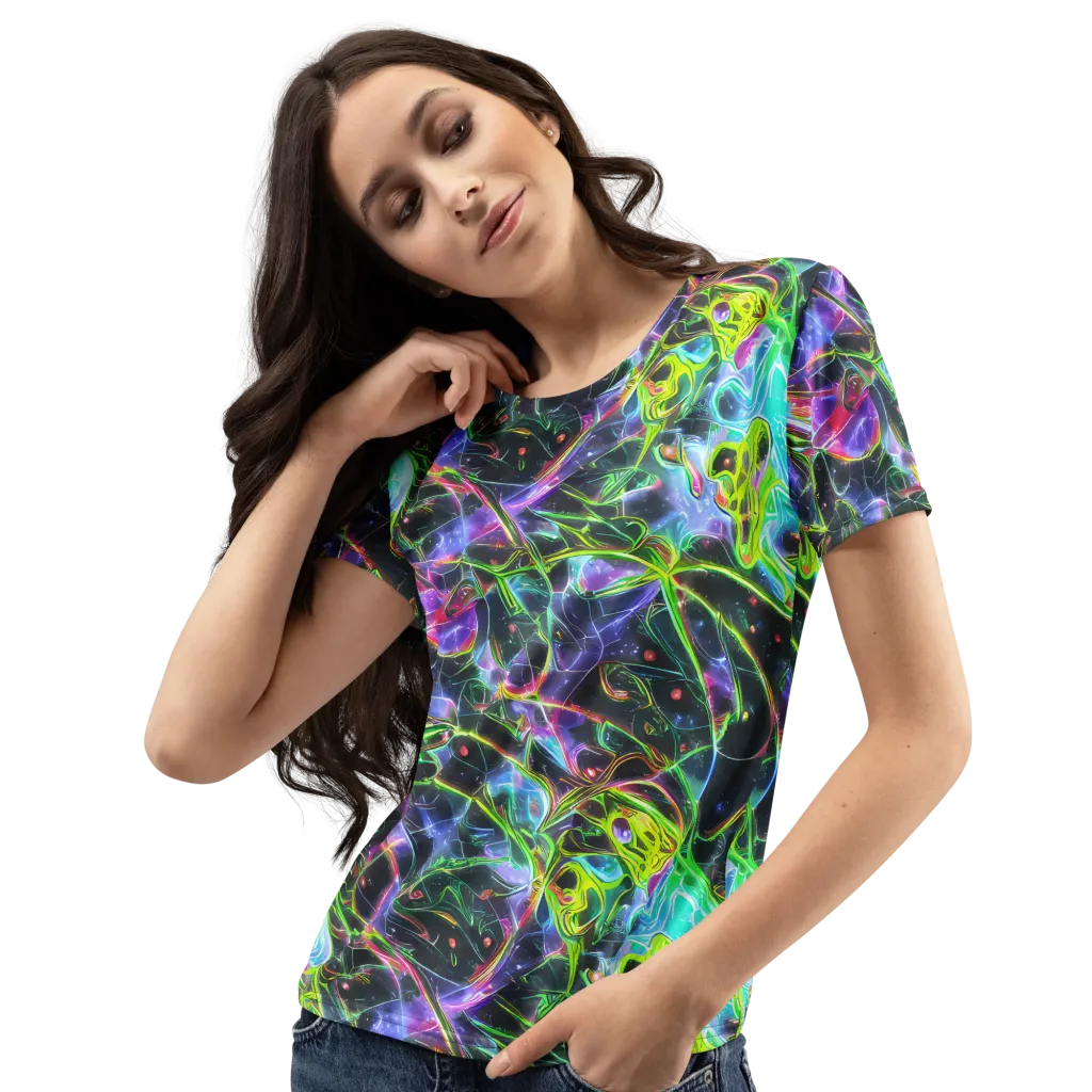 Midnight Biolume on Women's Crew Neck T-Shirt — Left Front