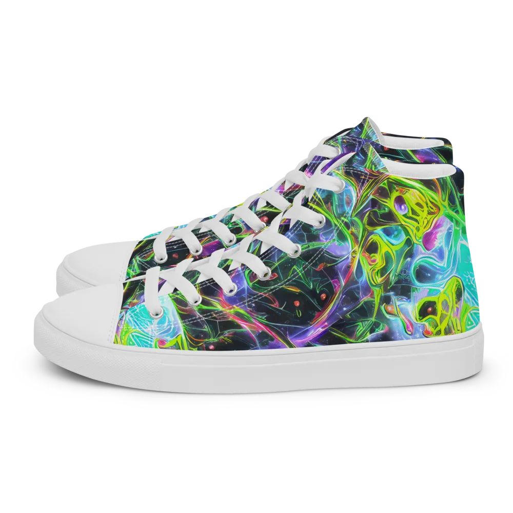 Midnight Biolume on Women's High Top Canvas Shoes — Left