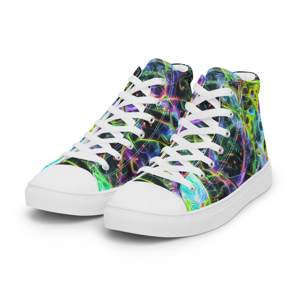 Midnight Biolume on Women's High Top Canvas Shoes — Left Front