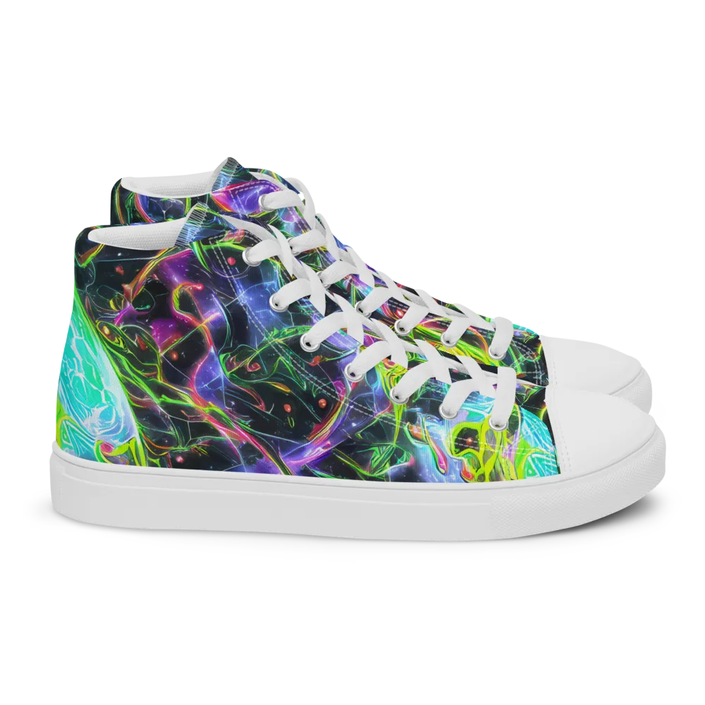 Midnight Biolume on Women's High Top Canvas Shoes — Right