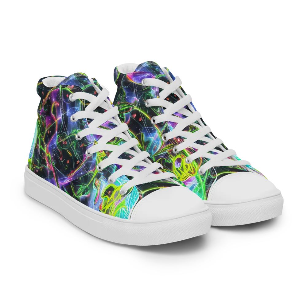 Midnight Biolume on Women's High Top Canvas Shoes — Right Front