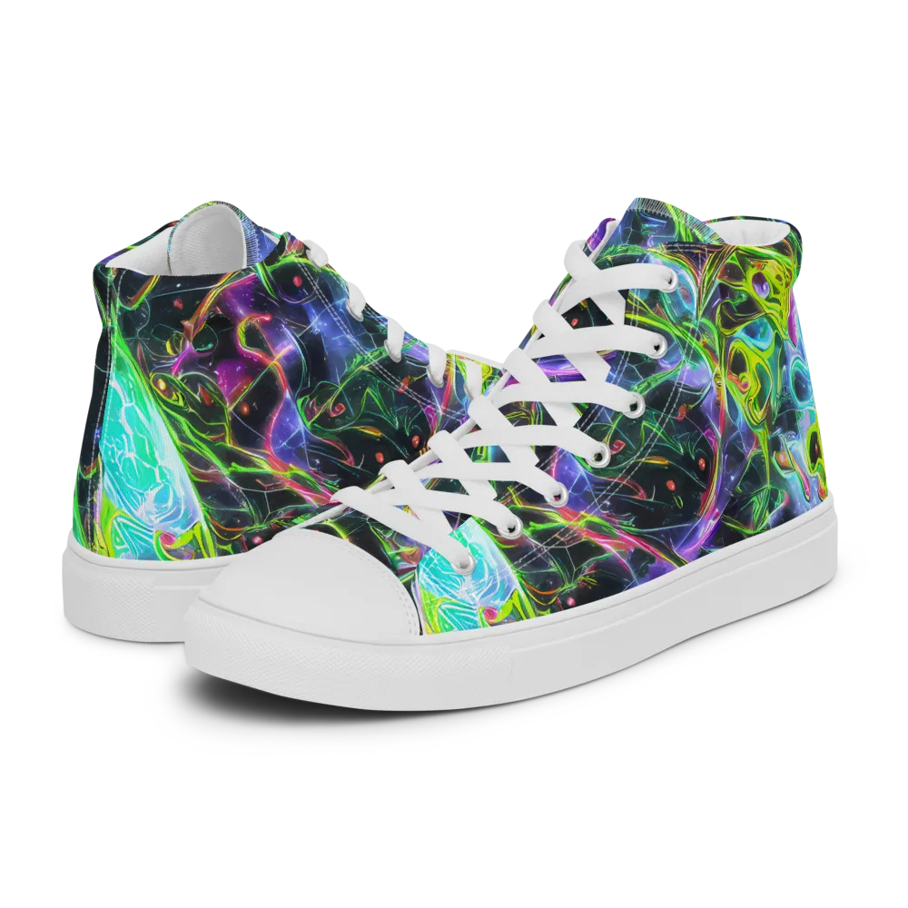 Midnight Biolume on Women's High Top Canvas Shoes — Left