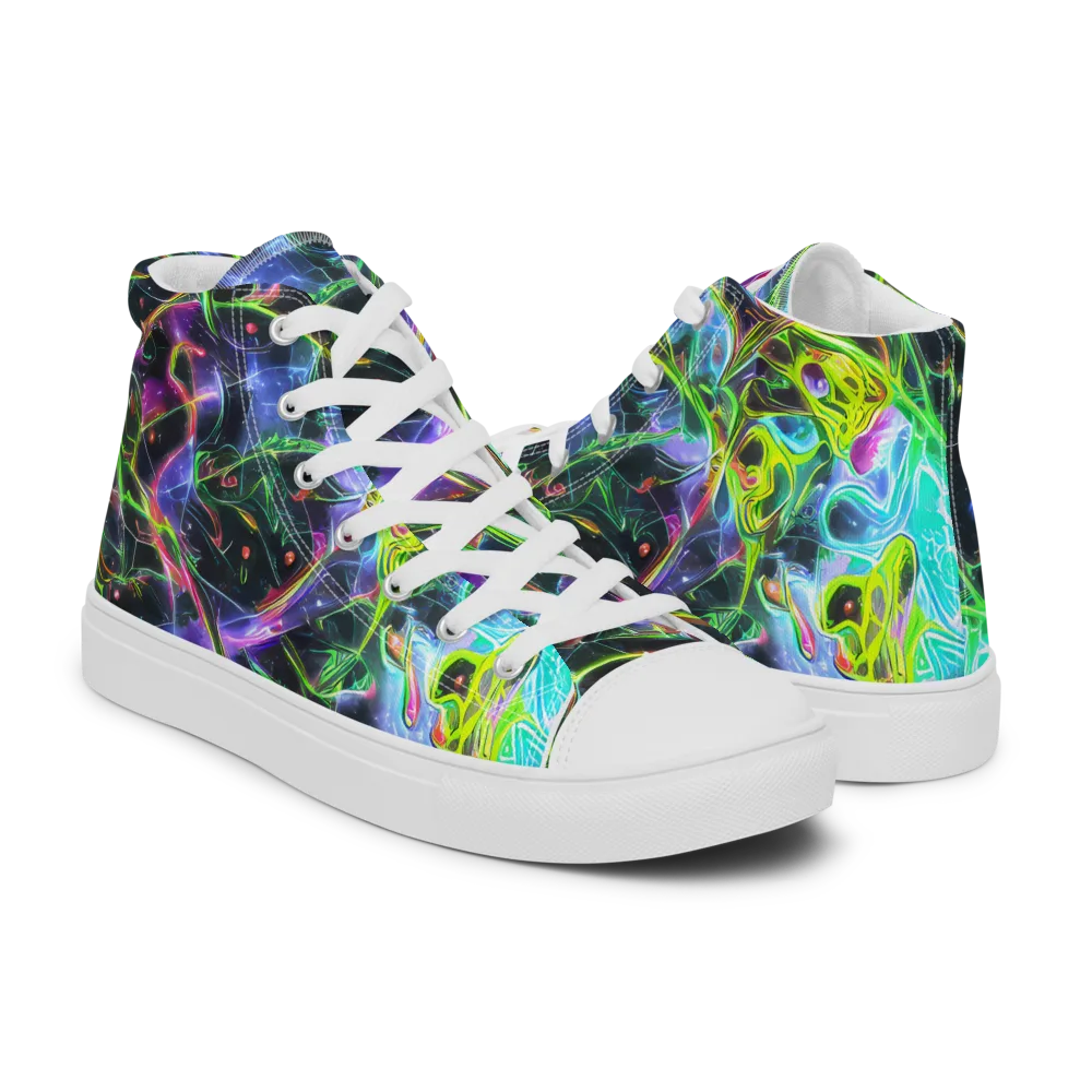 Midnight Biolume on Women's High Top Canvas Shoes — Right
