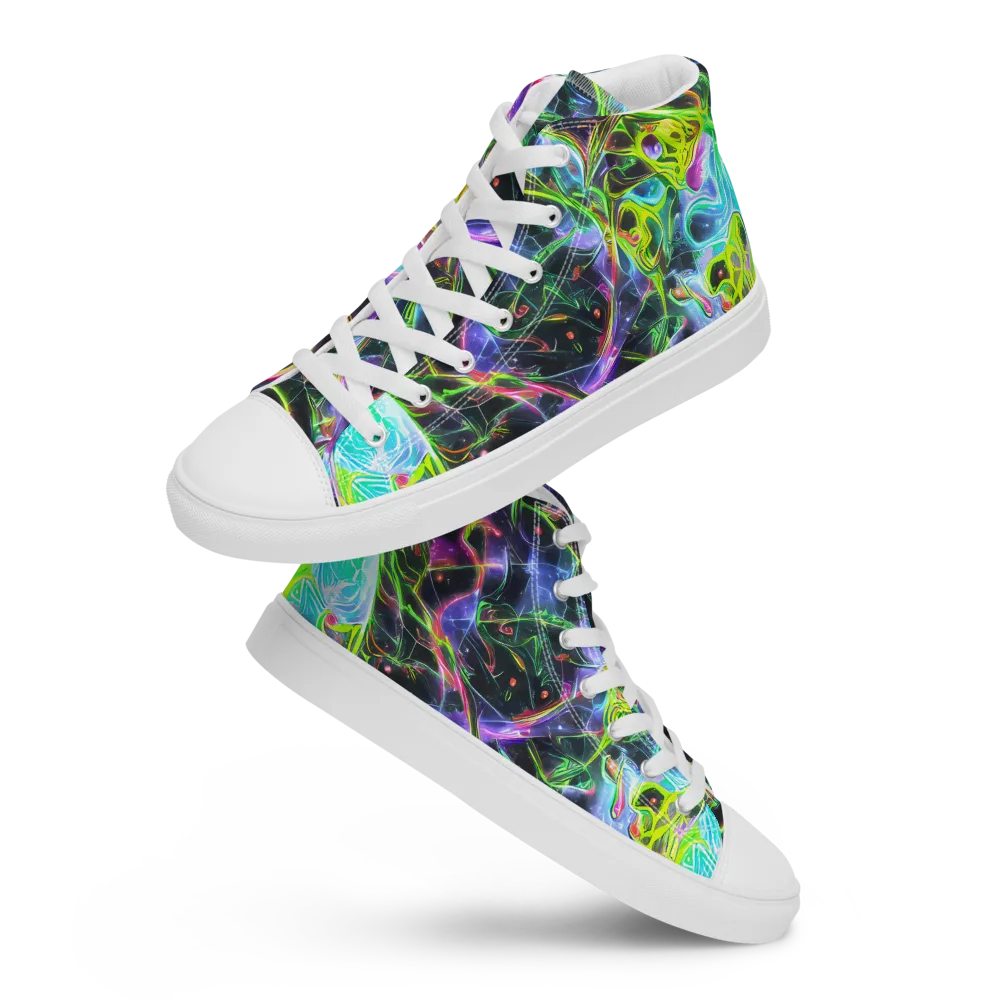 Midnight Biolume on Women's High Top Canvas Shoes — Front