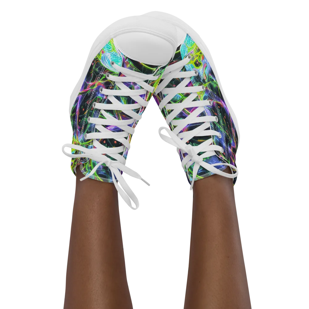 Midnight Biolume on Women's High Top Canvas Shoes — Front