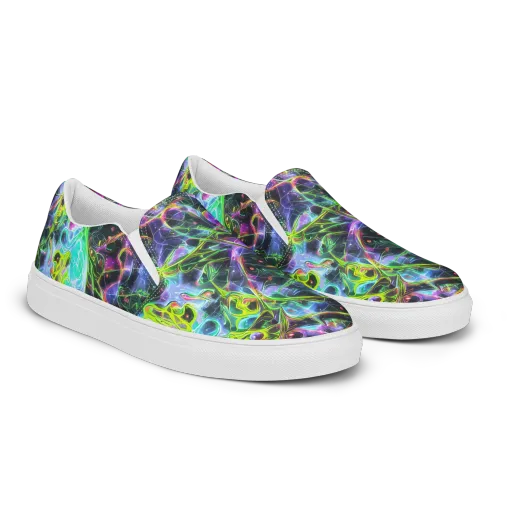 Midnight Biolume on a Men's Slip-On Canvas Shoes