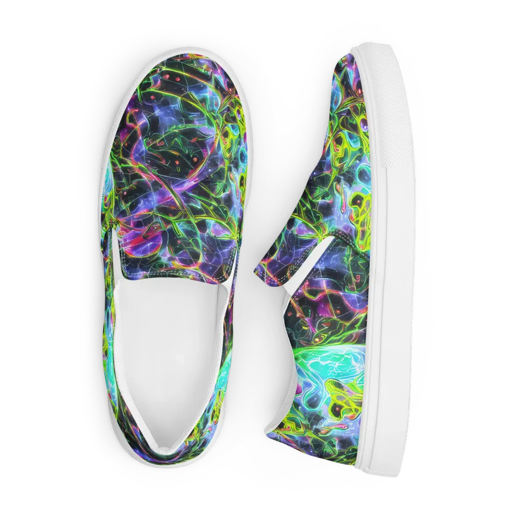 Midnight Biolume on Men's Slip-On Canvas Shoes — Front