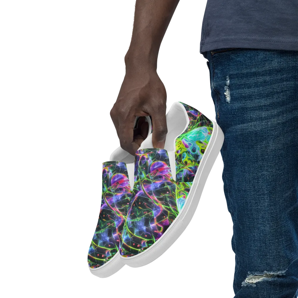 Midnight Biolume on Men's Slip-On Canvas Shoes — Left Front
