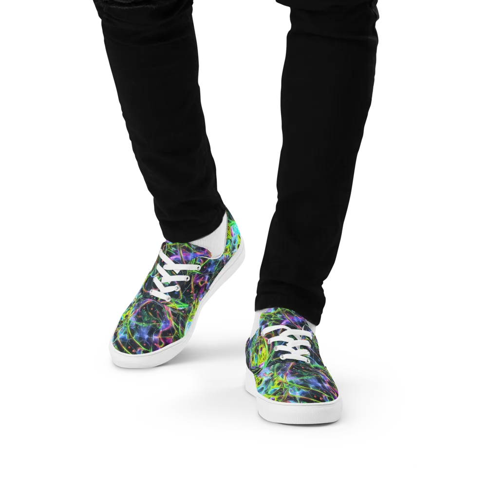 Midnight Biolume on Men's Lace-Up Canvas Shoes — Front