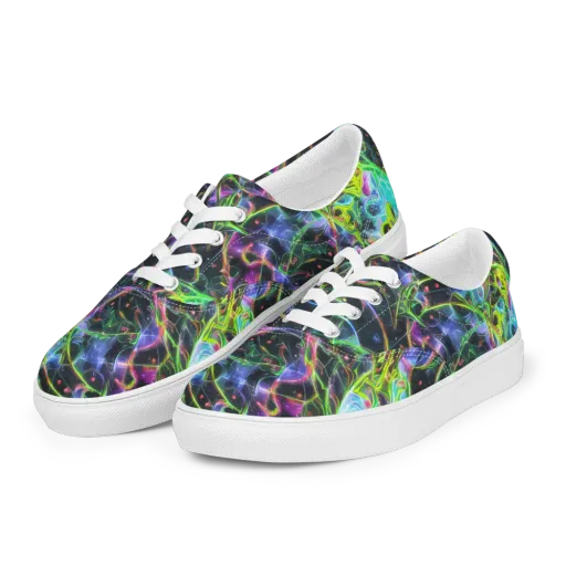 Midnight Biolume on a Men's Lace-Up Canvas Shoes