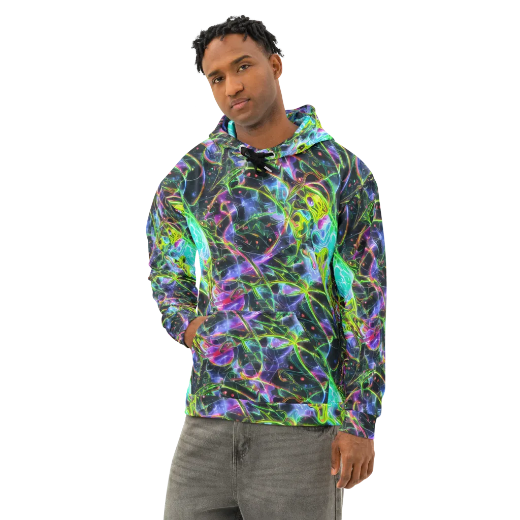 Midnight Biolume on Cotton Hoodie — Left Front