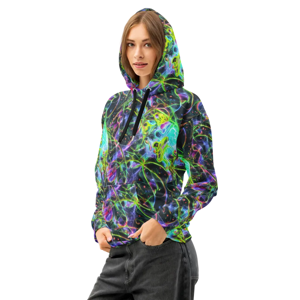 Midnight Biolume on Cotton Hoodie — Left Front