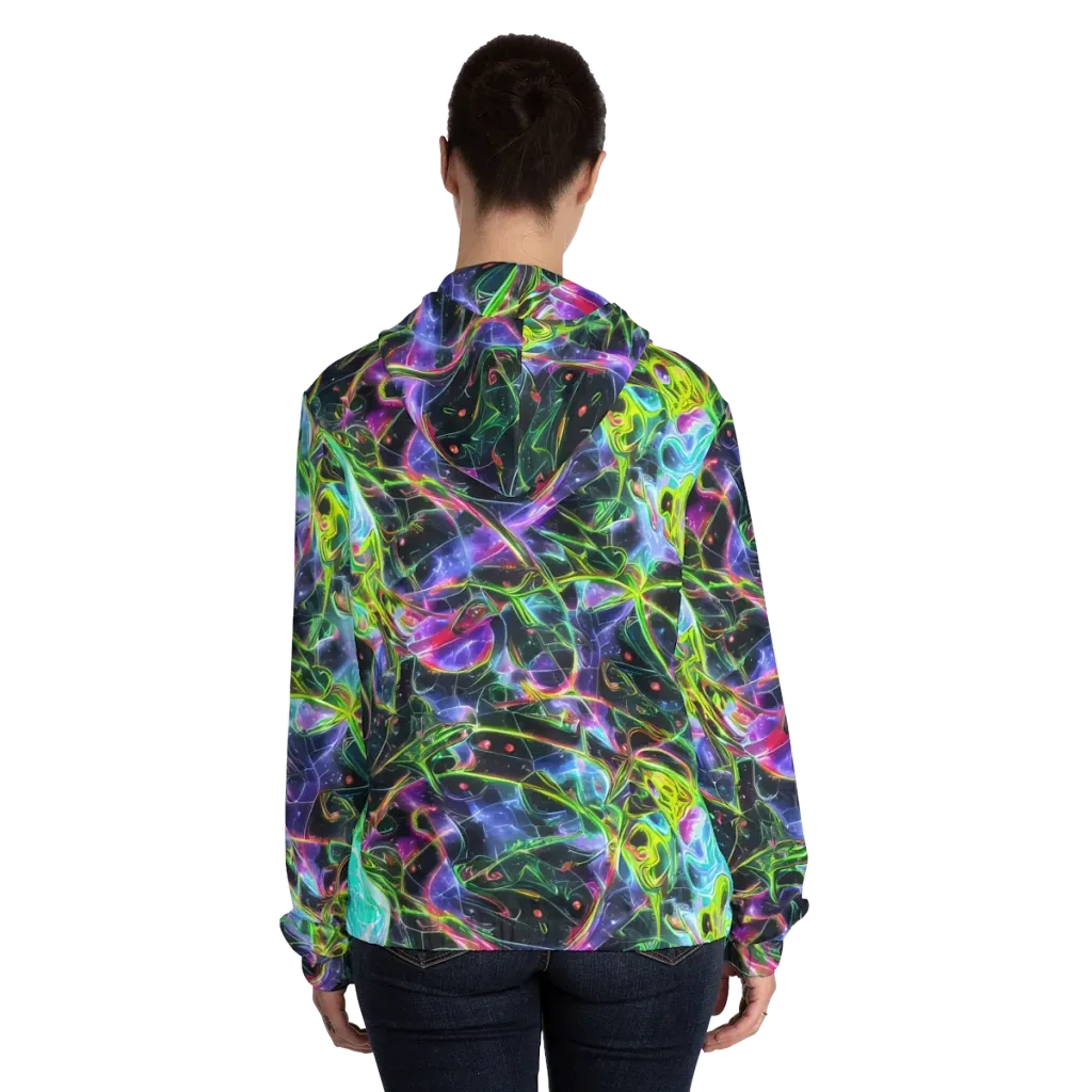 Midnight Biolume on Women's Full-Zip Hoodie — Back On Person