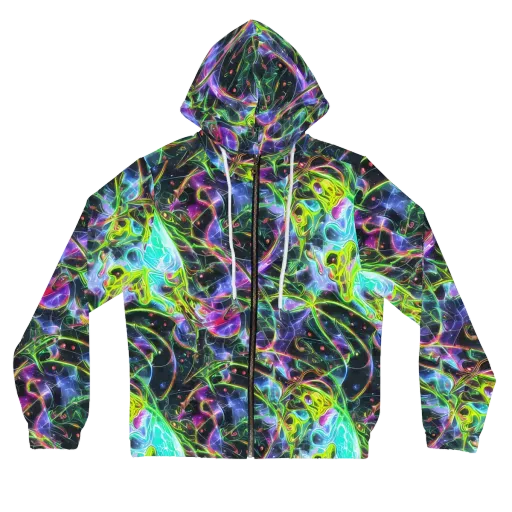 Midnight Biolume on a Women's Full-Zip Hoodie
