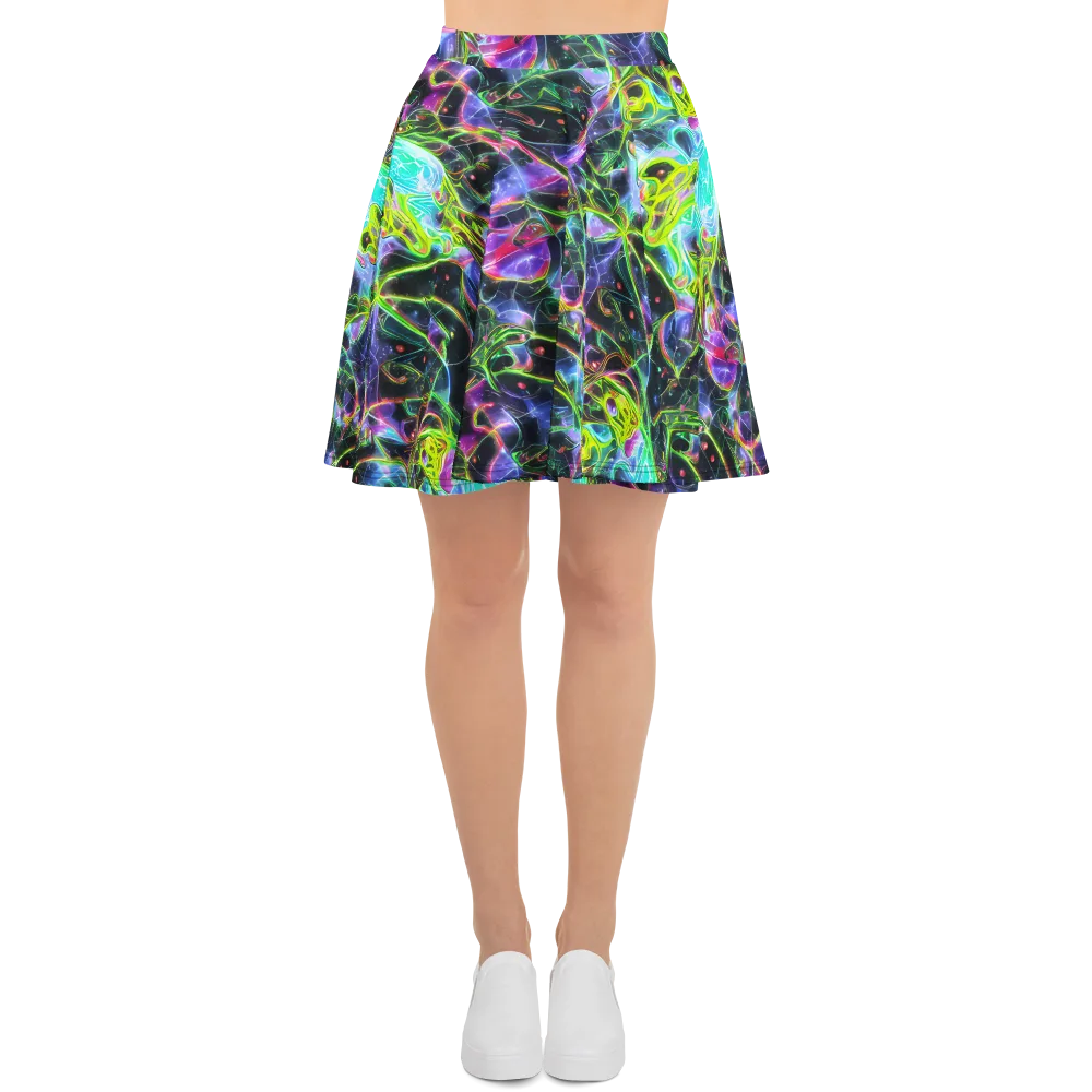 Midnight Biolume on Skater Skirt — Front