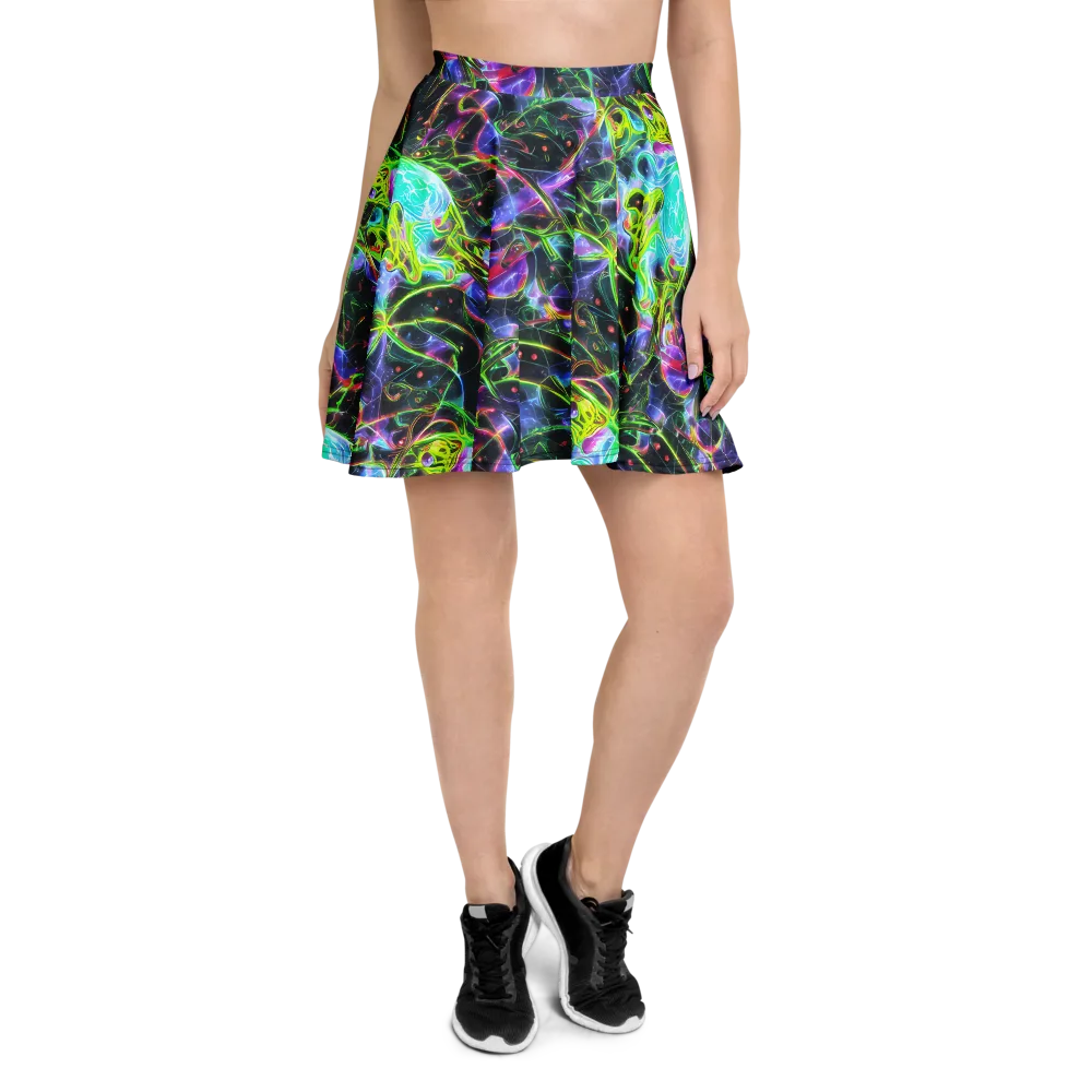 Midnight Biolume on Skater Skirt — Front