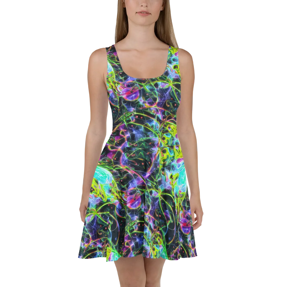 Midnight Biolume on Skater Dress — Front