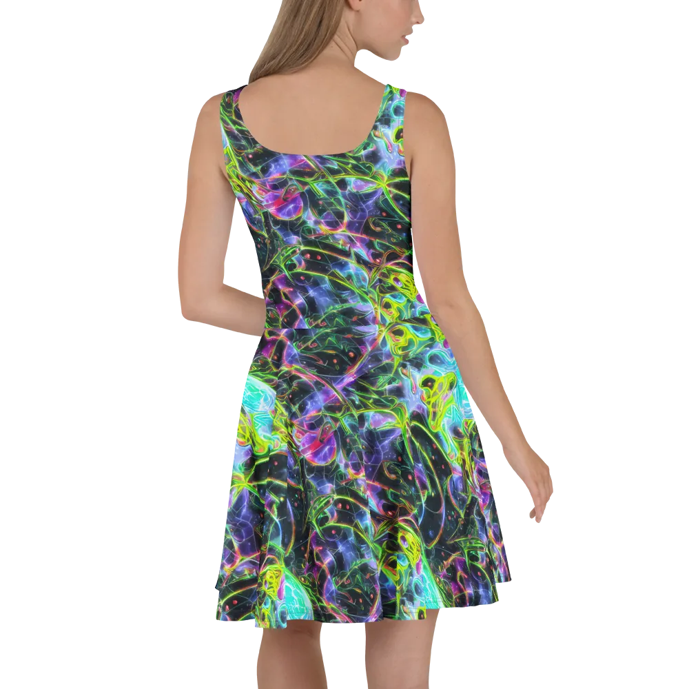 Midnight Biolume on Skater Dress — Back