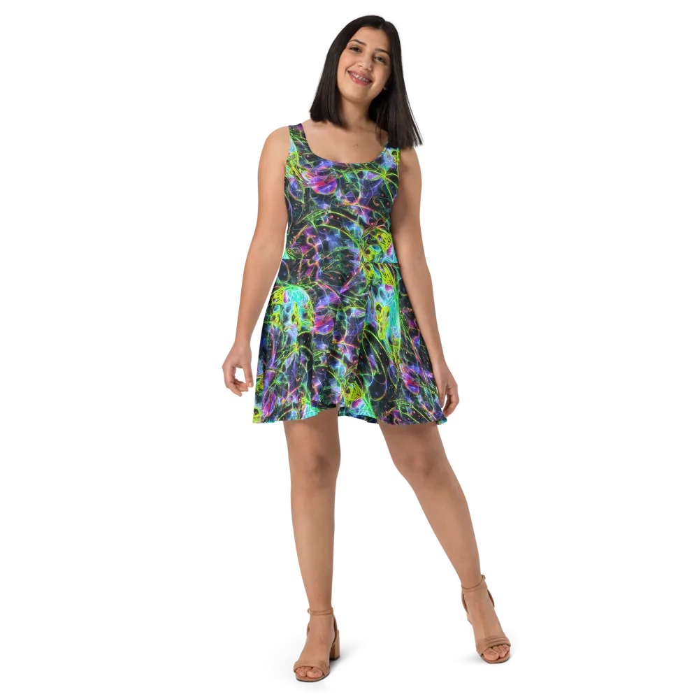 Midnight Biolume on Skater Dress — Front