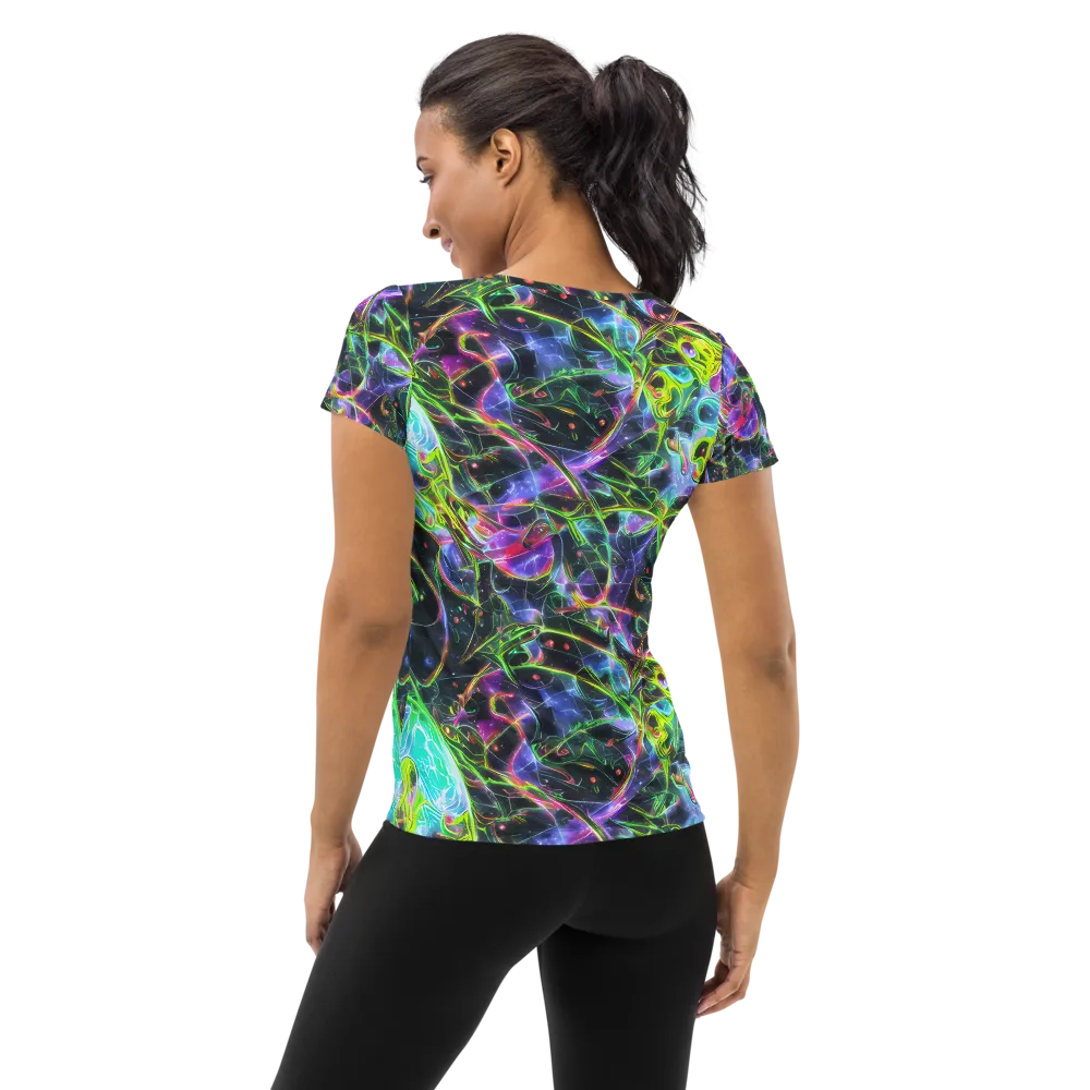 Midnight Biolume on Women's Athletic T-Shirt — Back