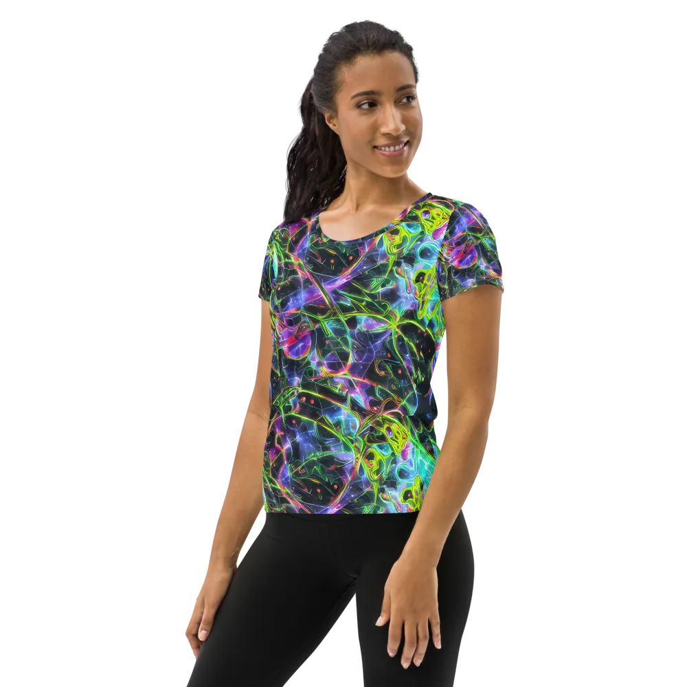 Midnight Biolume on Women's Athletic T-Shirt — Left
