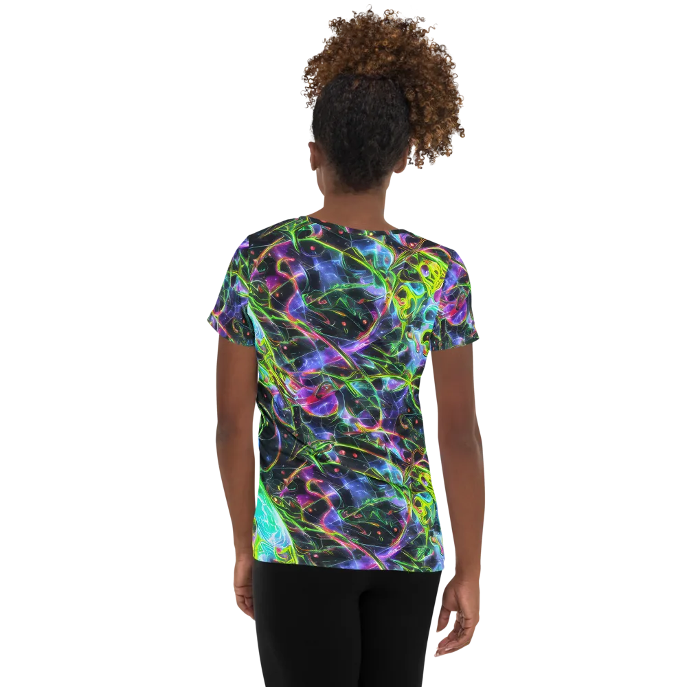 Midnight Biolume on Women's Athletic T-Shirt — Back