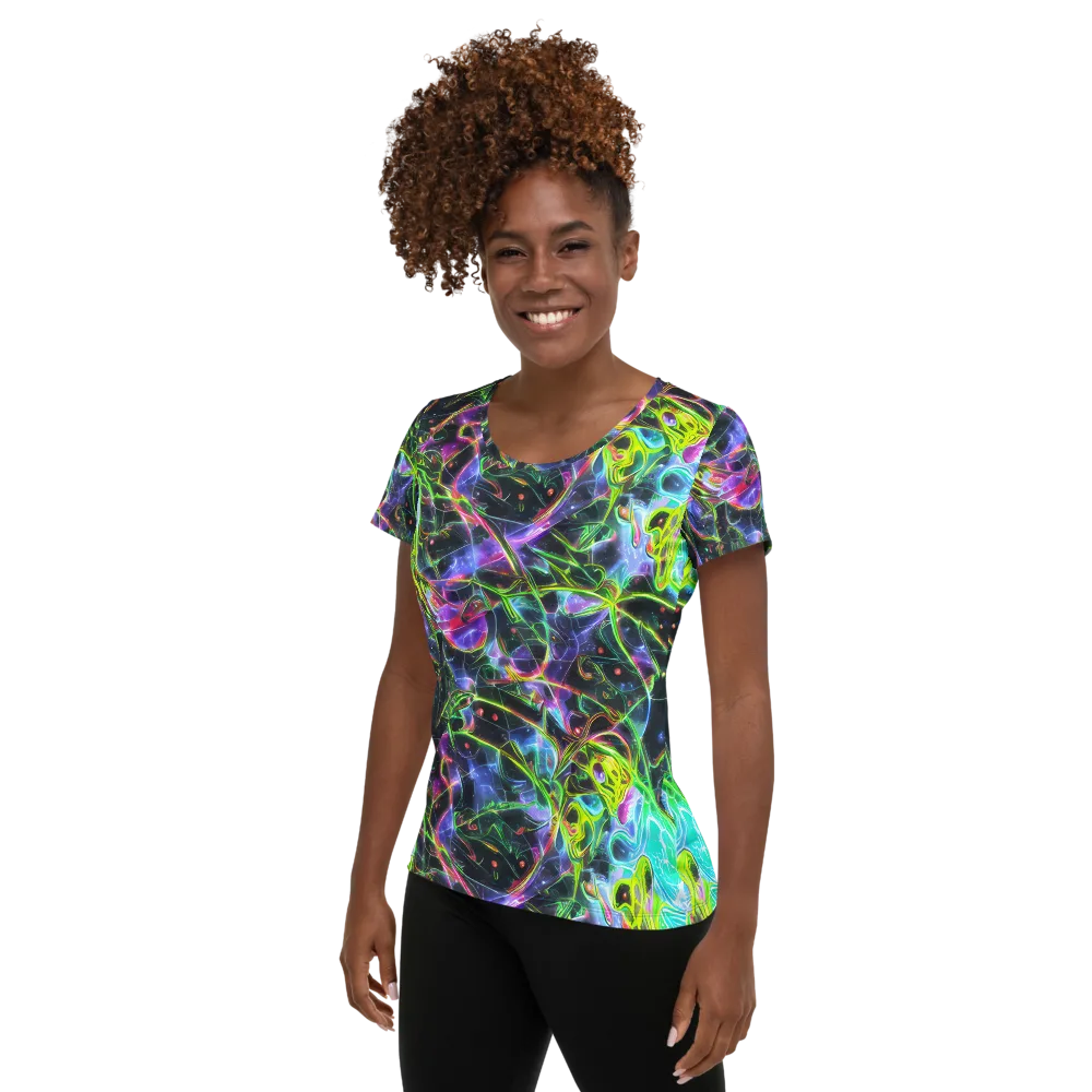 Midnight Biolume on Women's Athletic T-Shirt — Left