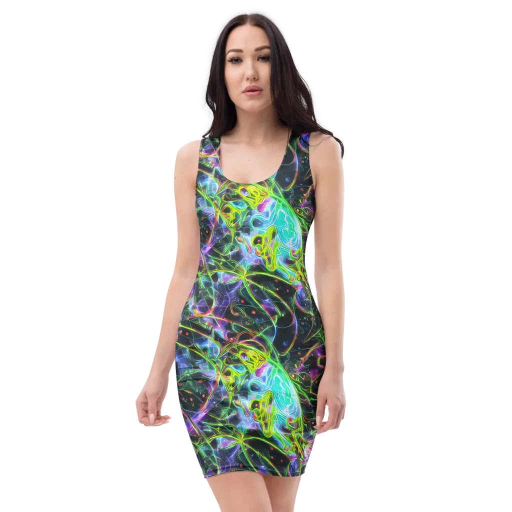 Midnight Biolume on Bodycon Dress — Front