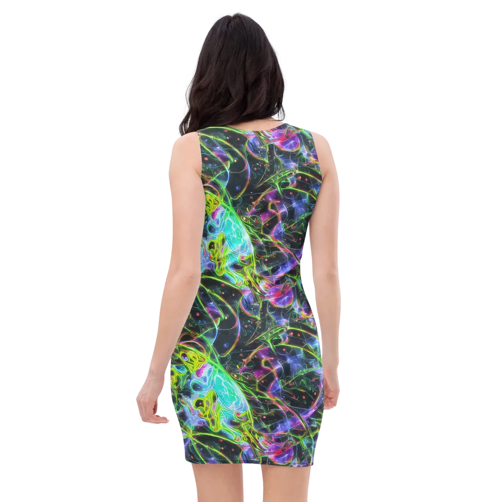 Midnight Biolume on Bodycon Dress — Back