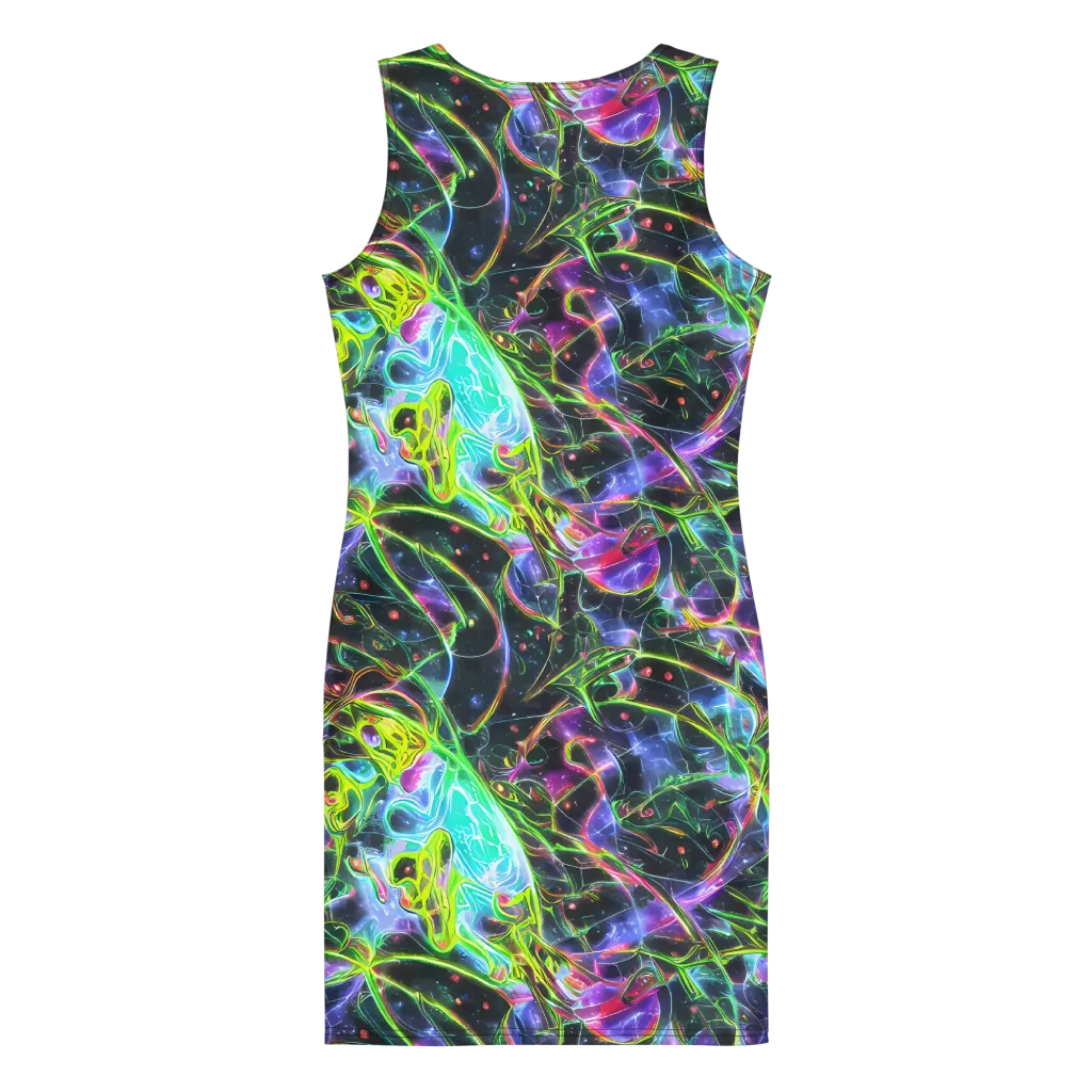 Midnight Biolume on Bodycon Dress — Back