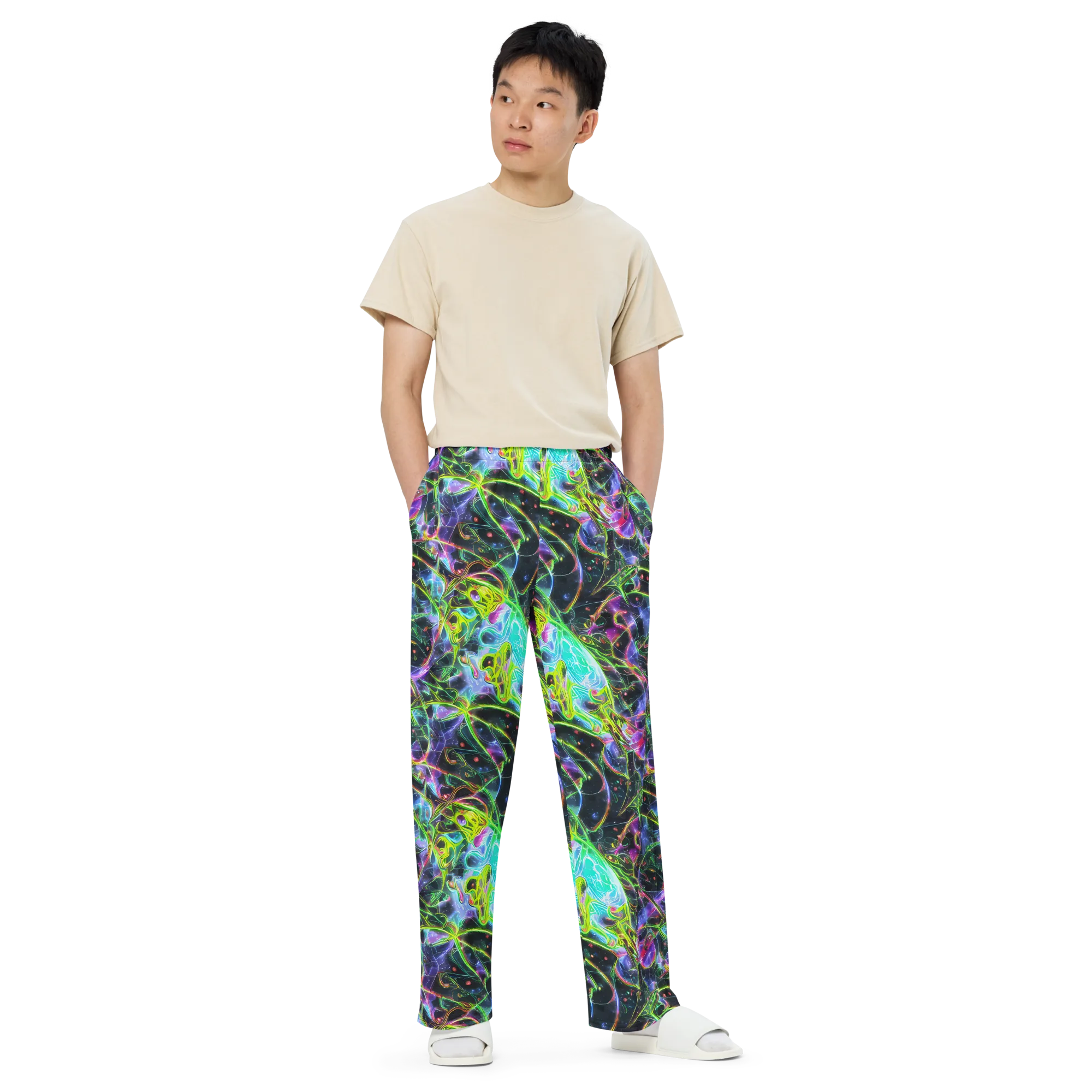 Midnight Biolume on Wide-Leg Pants — Front