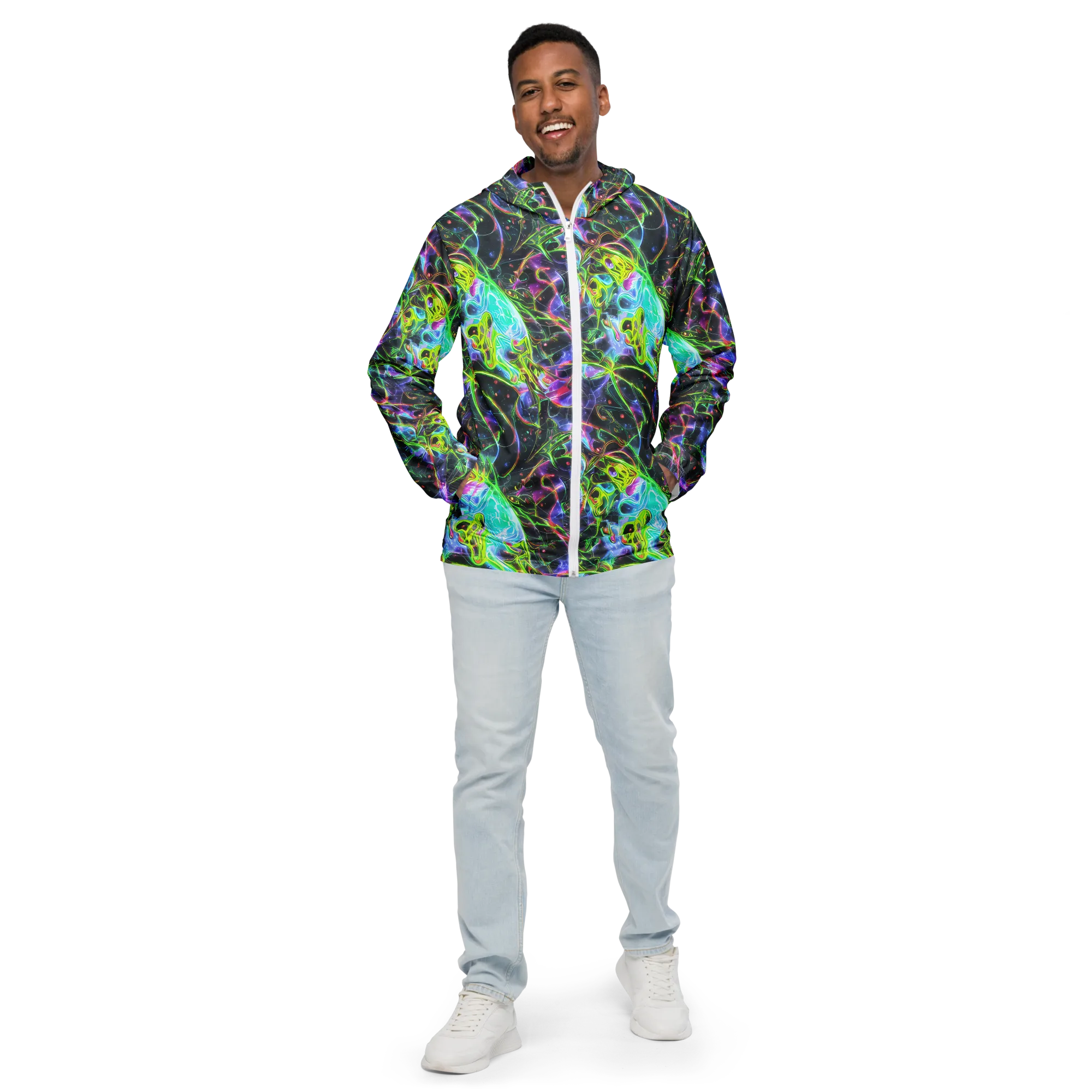 Midnight Biolume on Men's Windbreaker — Front