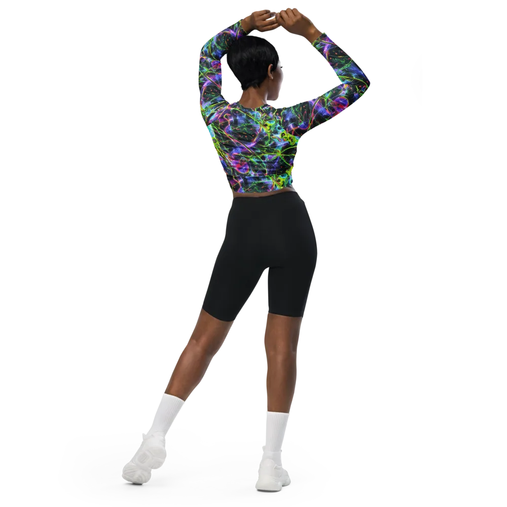 Midnight Biolume on Long Sleeve Crop Top — Back