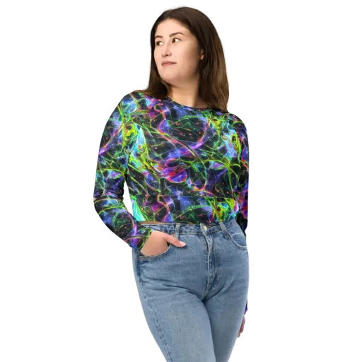 Midnight Biolume on a Long Sleeve Crop Top