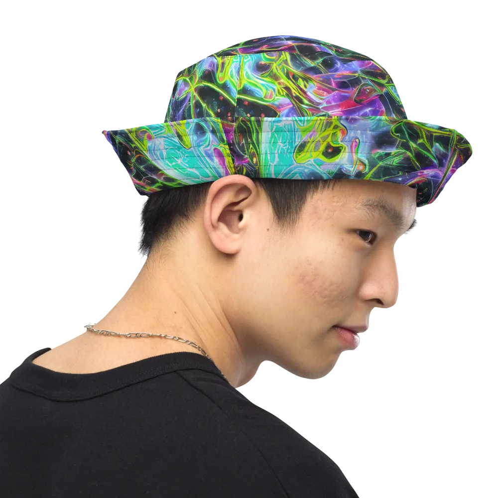 Midnight Biolume on Reversible Bucket Hat — Right Outside
