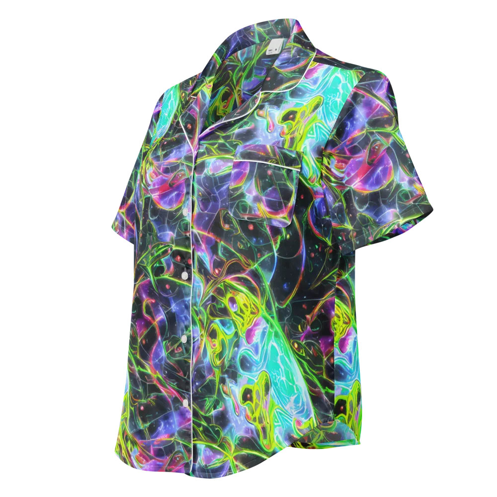 Midnight Biolume on Women's Short Sleeve Pajama Top — Left Front