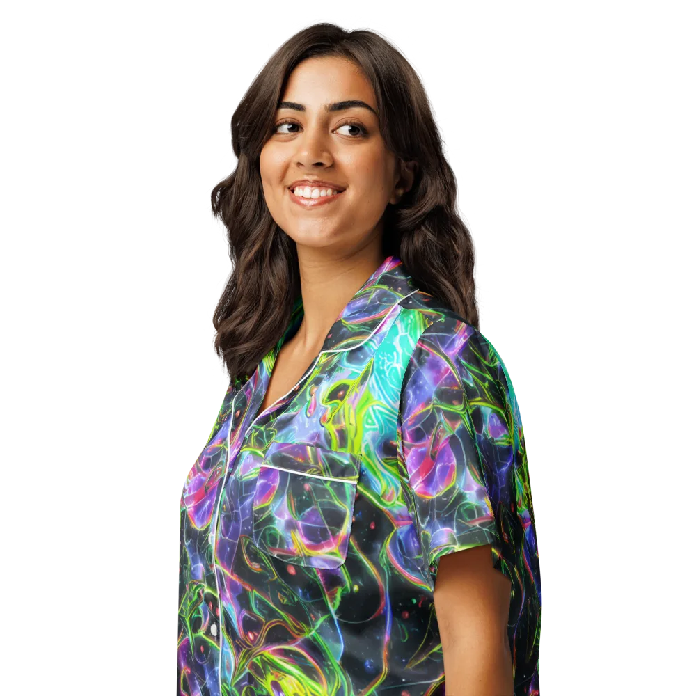 Midnight Biolume on Women's Short Sleeve Pajama Top — Left Front