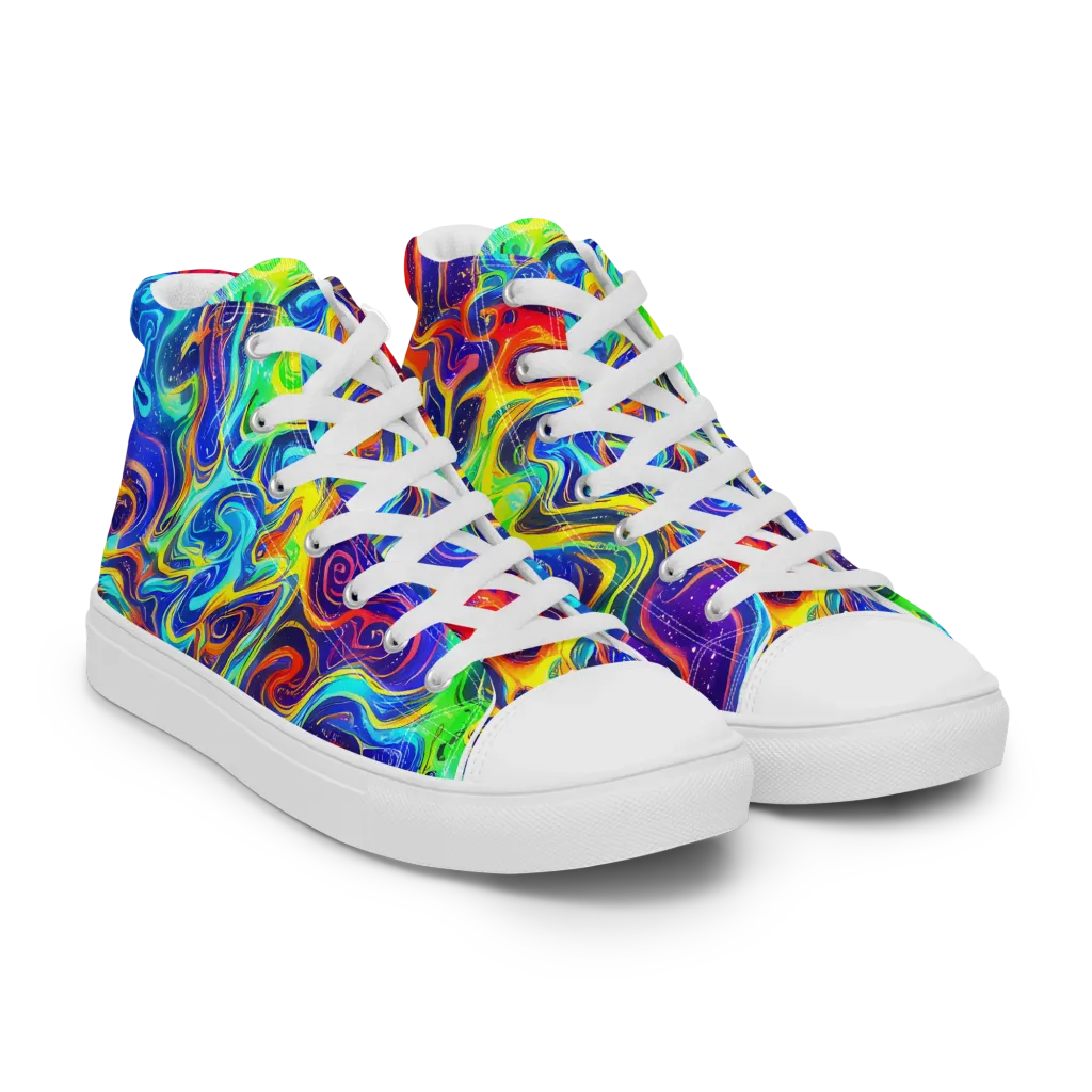 Infinity Ink on Men's High Top Canvas Shoes — Right Front