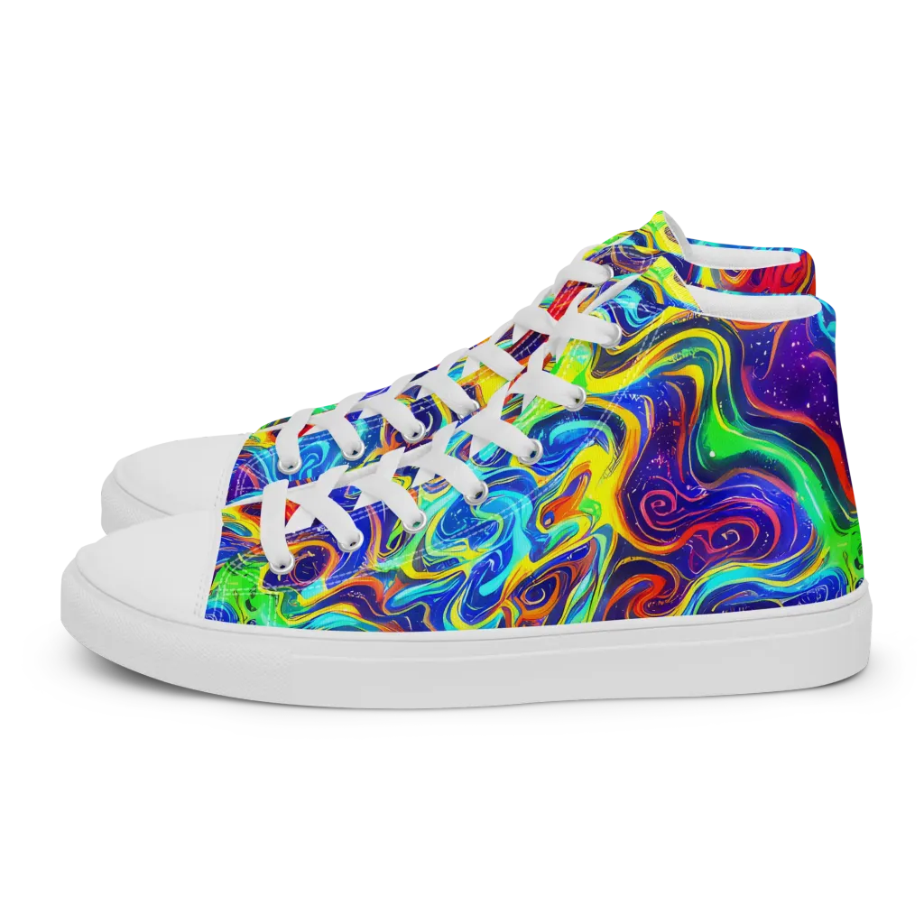 Infinity Ink on Men's High Top Canvas Shoes — Left